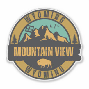 Mountain View town, Wyoming Sticker