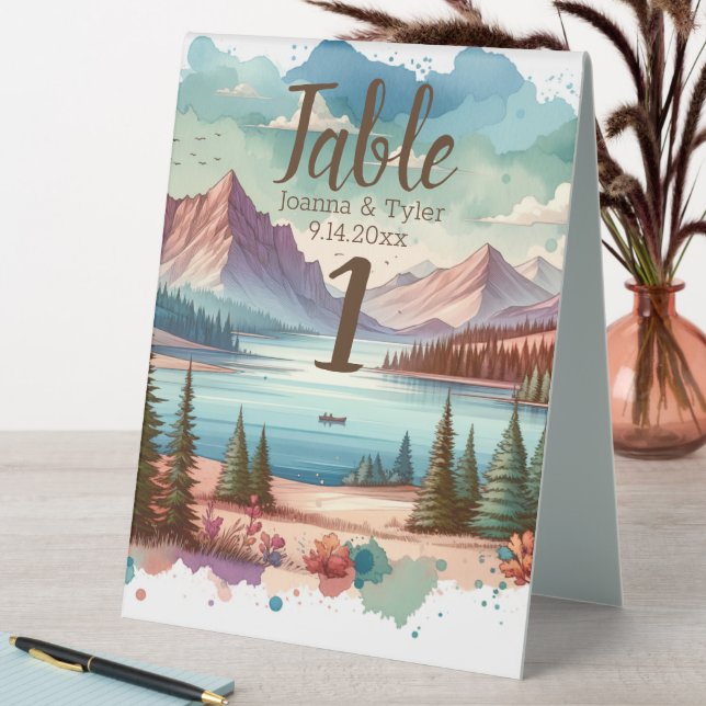 Mountain Views Wedding Table Number Table Tent (In SItu (Table))