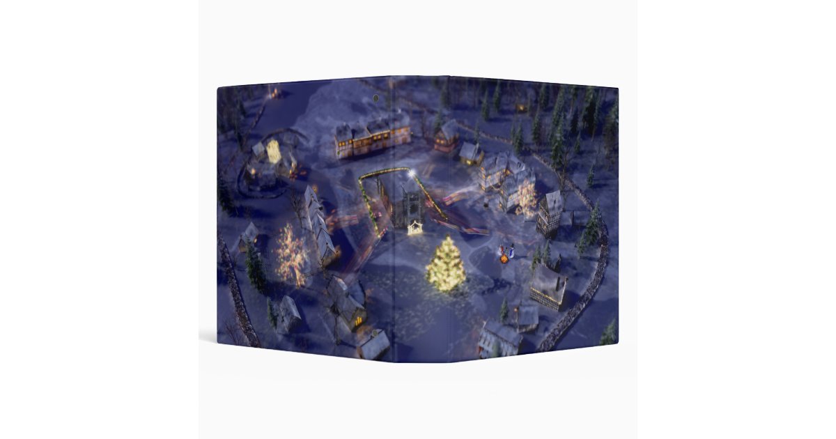 Mountain Village Christmas Binder | Zazzle