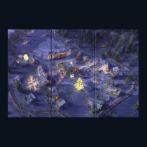 Mountain Village Christmas Canvas Print