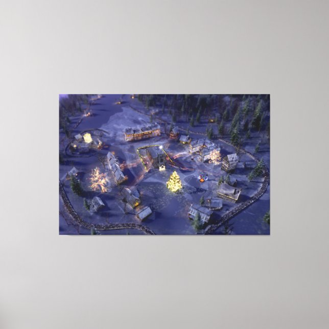 Mountain Village Christmas Canvas Print (Front)
