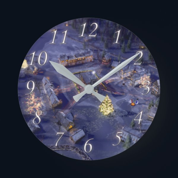 Mountain Village Christmas Clock