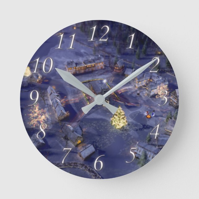 Mountain Village Christmas Clock (Front)