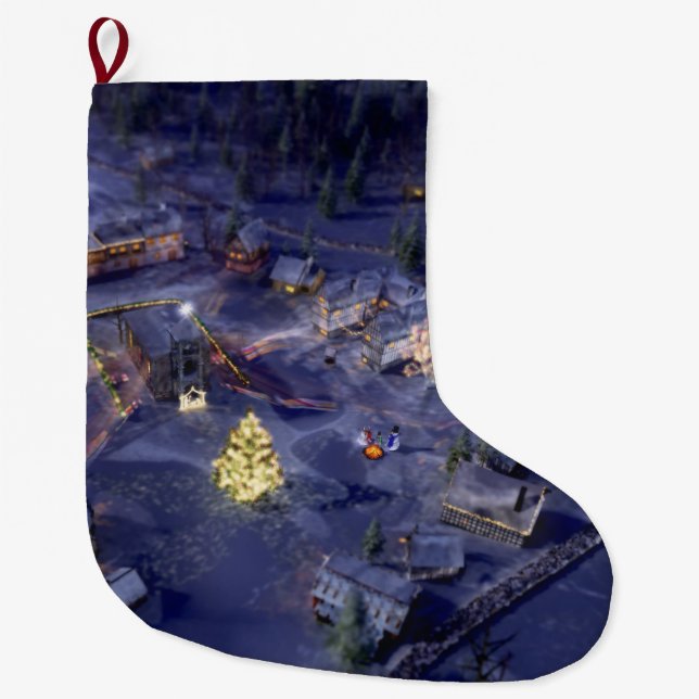 Mountain Village Christmas Stocking (Front)