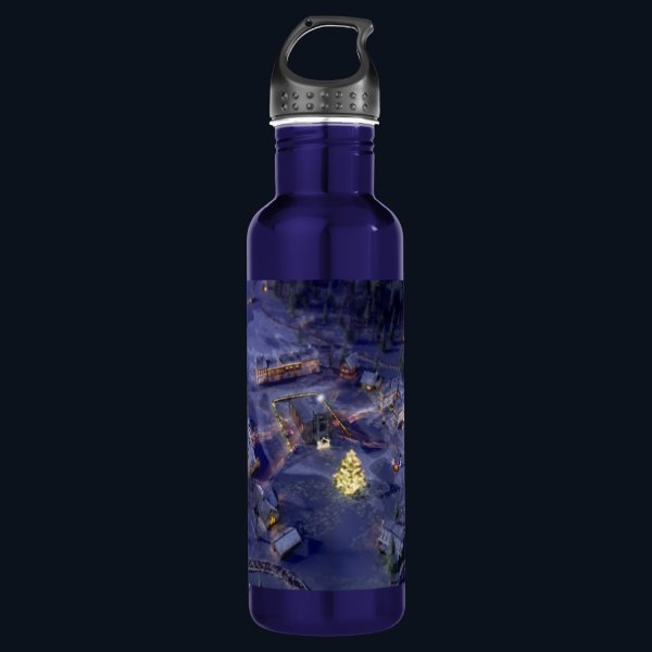 Mountain Village Christmas Water Bottle