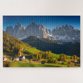 Mountain village in the Dolomites in fall Jigsaw Puzzle