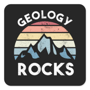 Mountain Vintage Geology Gift Geologist Square Sticker