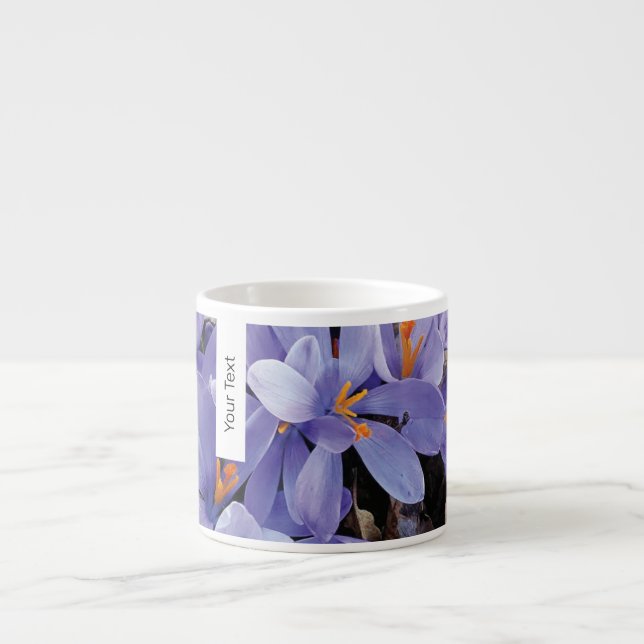 Mountain violet flowers Monogrammed Espresso Cup (Front)