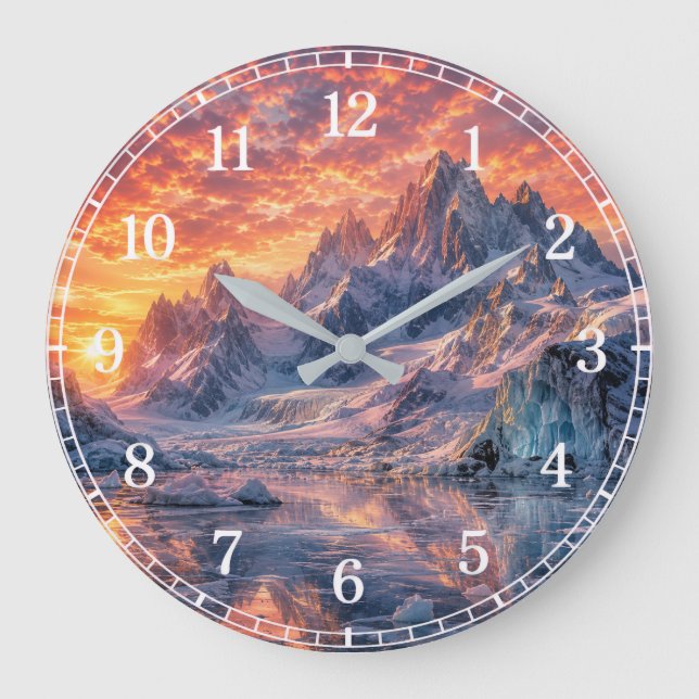 Mountain Wall Clock — Nature-Inspired Design (Front)