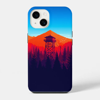 Mountain Watchtower Scenic Phone Case – Vibrant Na