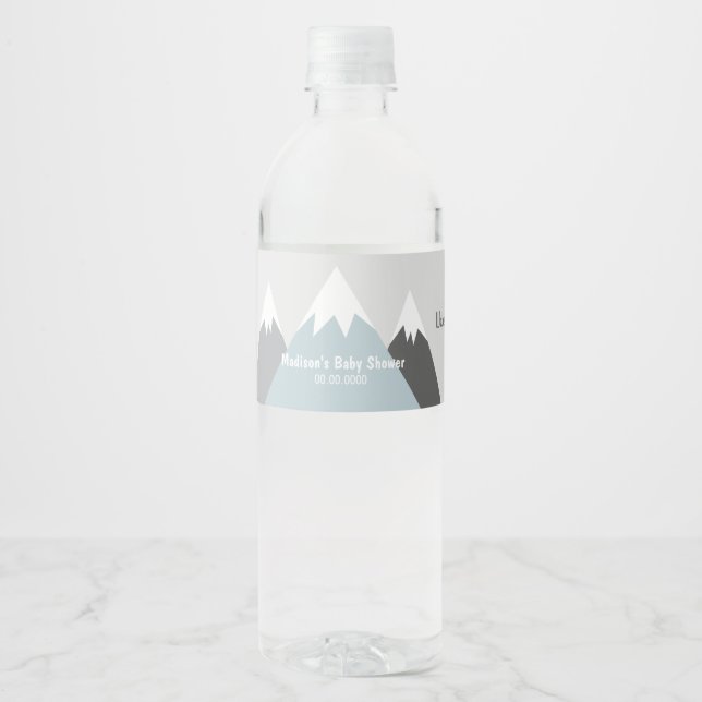 Mountain water bottle label, adventure wrapper water bottle label (Front)