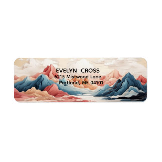 Mountain Watercolor Elegant Return Address Label
