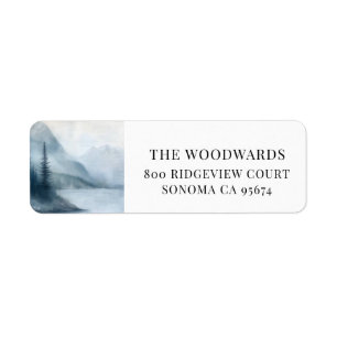Mountain Watercolor Elegant Rustic Label