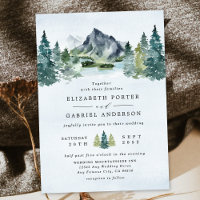Mountain Watercolor Elegant Rustic Themed Wedding