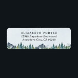 Mountain Watercolor Elegant Rustic Themed Wedding Label<br><div class="desc">Design features an elegant watercolor mountain view scenery with a modern style text layout.</div>