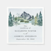 Mountain Watercolor Elegant Rustic Themed Wedding