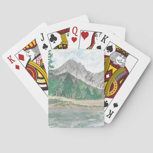 Mountain Watercolor Playing Cards (Back)