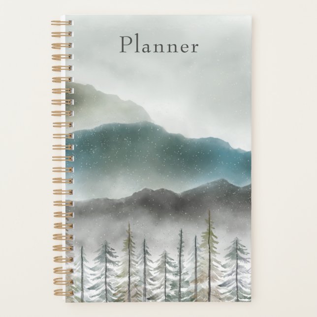 Mountain Watercolor Soft Cover Planner  (Front)