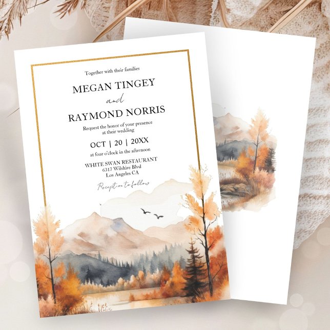 Mountain Watercolor Wedding  Invitation (Creator Uploaded)