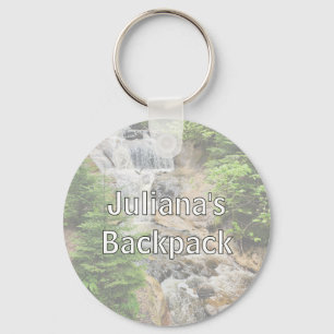 Mountain Waterfall Backpack Tag Keychain