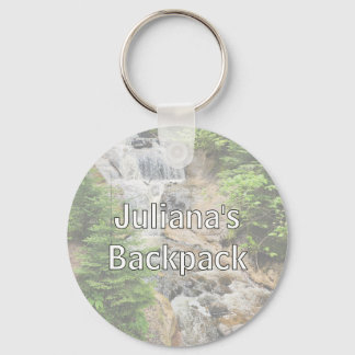 Mountain Waterfall Backpack Tag Keychain