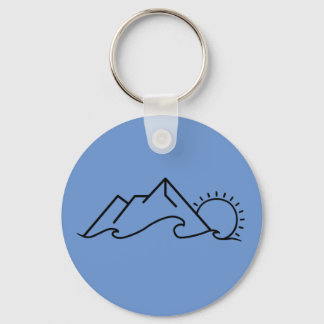 Mountain Wave Sun Keychain