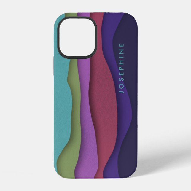 Mountain Waves of Color Personalized Iphone Case (Back)