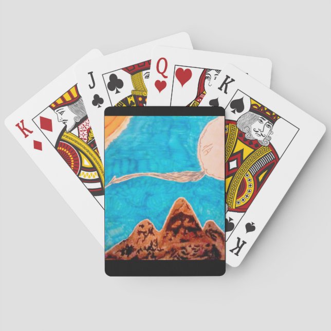 Mountain weather scene poker cards (Back)