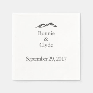 Mountain Wedding Cocktail Napkins