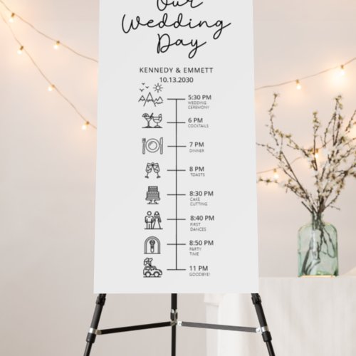 Mountain Wedding Day Timeline  Foam Board