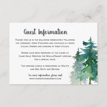 Mountain Wedding Guest Information Card by LangDesignShop at Zazzle