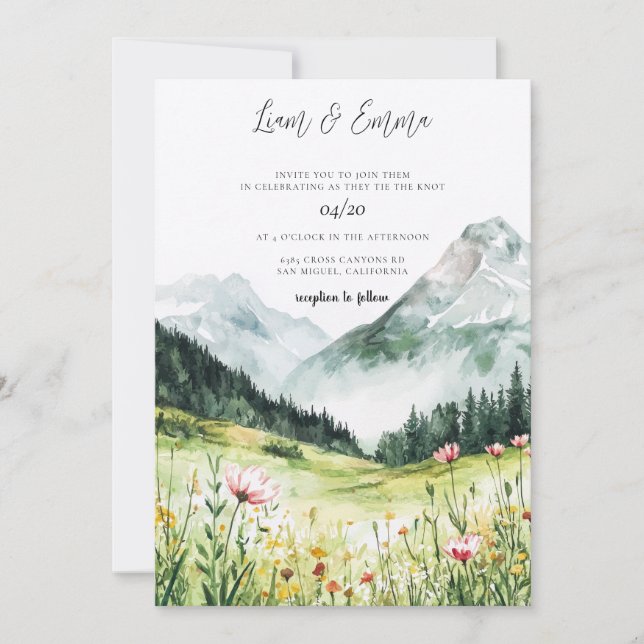 Mountain Wedding Invitation (Front)