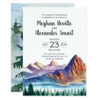 Mountain Wedding Invitation, reception to follow Card