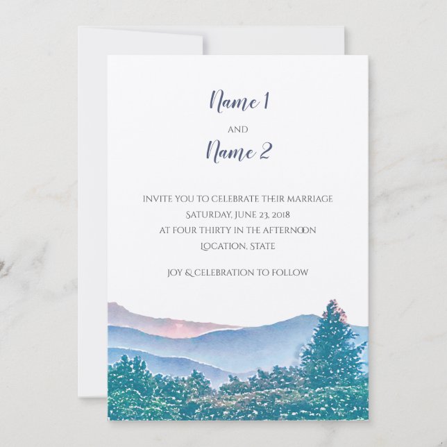 Mountain Wedding Invitation Suite (Front)