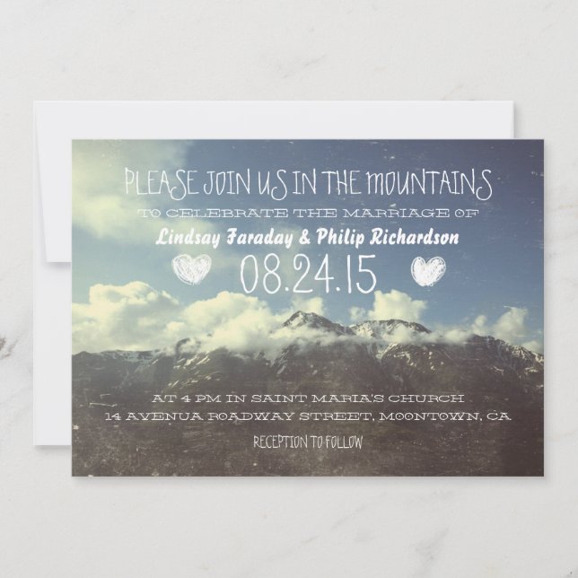 mountain wedding invitations (Front)