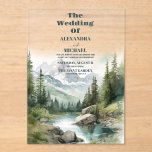 Mountain Wedding Party Acrylic Invitations<br><div class="desc">Embark on the journey of a lifetime with our "Rustic Mountain Wedding Invitation." This invitation is not just a piece of stationery; it's a gateway to a celebration immersed in the timeless allure of rustic mountain landscapes. Let's explore the details that make this invitation a perfect introduction to your wedding,...</div>