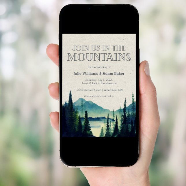 Mountain Wedding/Party Invitation (Front Digital)