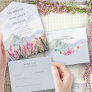 Mountain Wedding Pink Wildflower Meadow Watercolor All In One Invitation