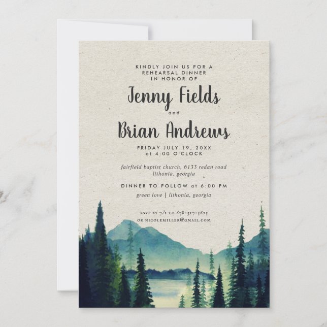 Mountain Wedding Rehearsal Dinner (Front)