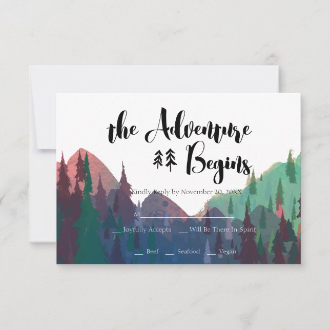 Mountain Wedding RSVP (Front)
