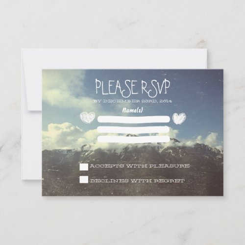 mountain wedding RSVP cards