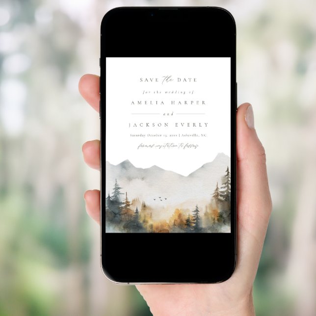 Mountain Wedding Save The Date Invitation (Front Digital)