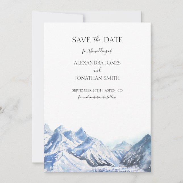 Mountain Wedding Save the Date Invitation (Front)