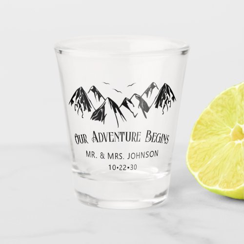 Mountain Wedding Shot Glass