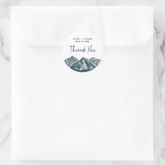 Mountain Wedding Thank You Favor Label (Bag)