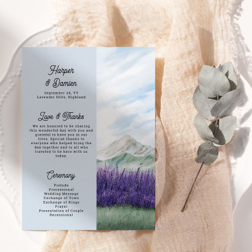 Mountain Wedding Watercolor Lavender Landscape Program