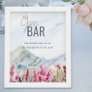 Mountain Wedding Watercolor Open Bar Poster