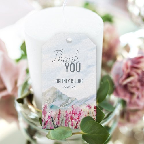 Mountain Wedding Watercolor Wildflower Meadow Gift Tags