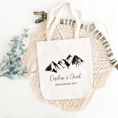Mountain Wedding Welcome Bridal Shower Party Favor Tote Bag