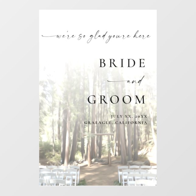 Mountain Wedding Welcome Sign Floor Decal (Front)